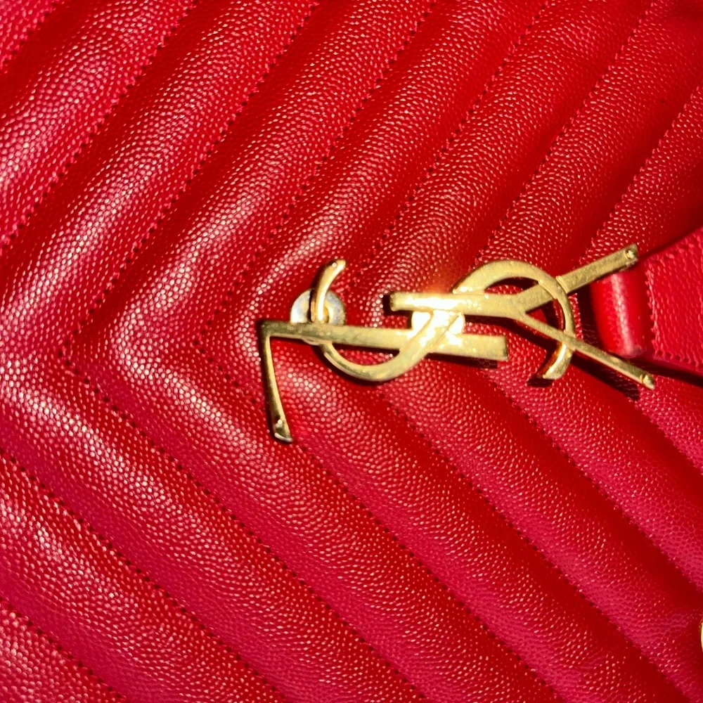 Saint Laurent Large Red “Cassandre” Tote & Matching Wallet - Picture 14 of 16
